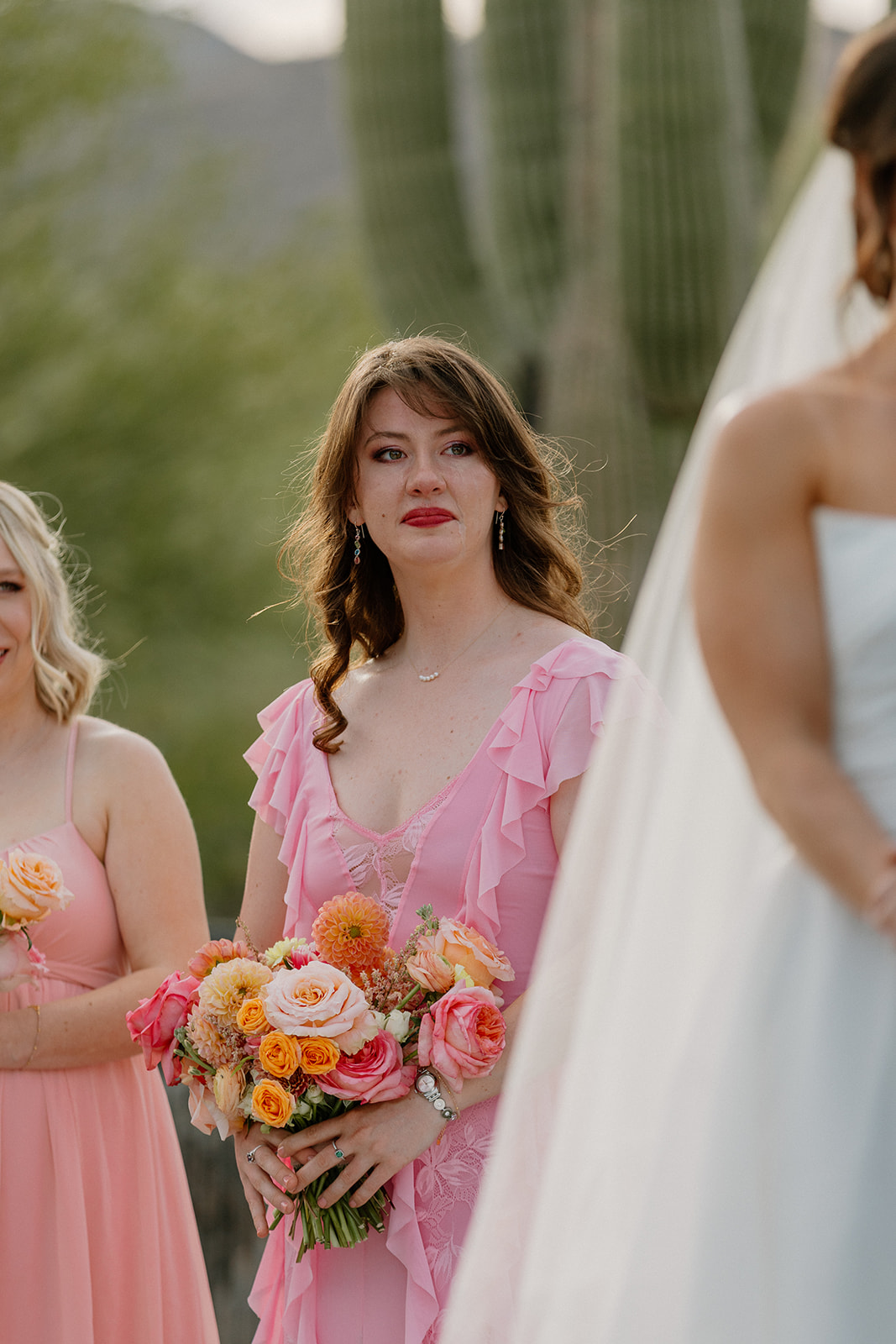 Guests crying during a wedding ceremony